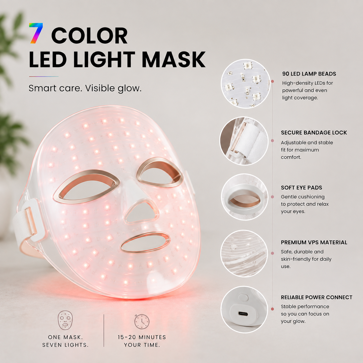 7-Color LED Therapy Mask